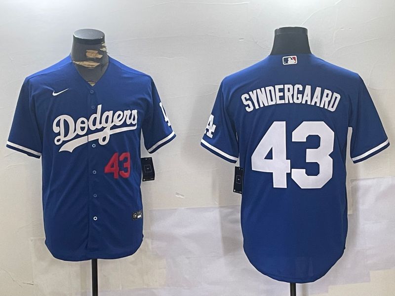 Men Los Angeles Dodgers #43 Syndergaard Blue Game 2024 Nike MLB Jersey style 11203
